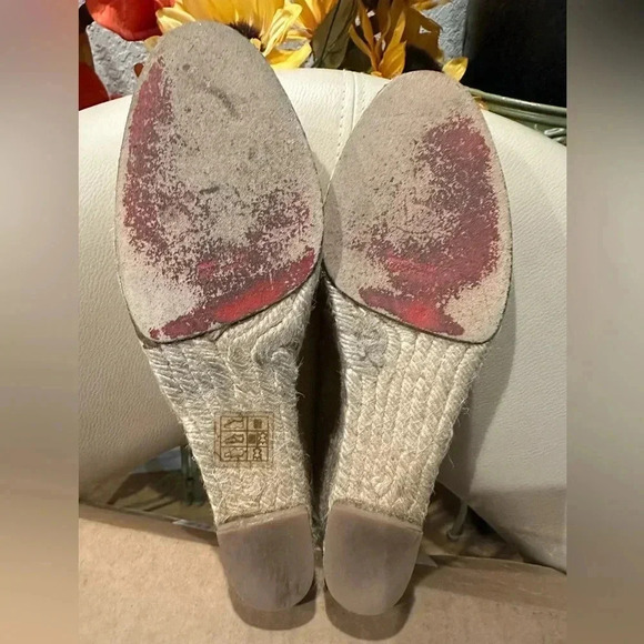 Christian Louboutin Paris Mallorca Beige Wedge Espadrille Heels size 39 - Picture 11 of 12